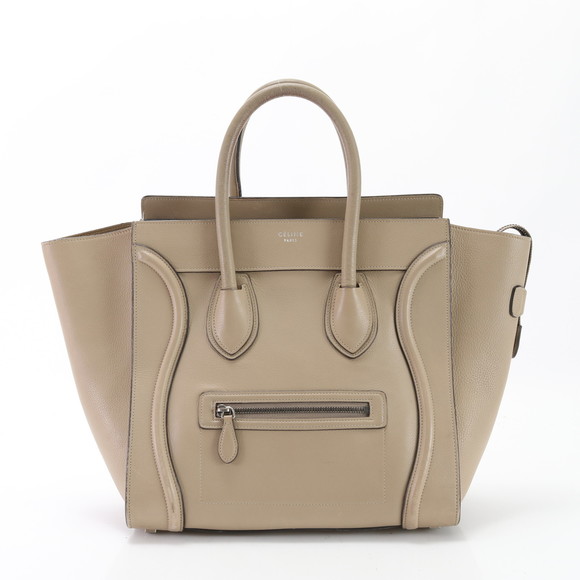 Celine Handbags - Celine Luggage Mini Shopper Leather Tote Bag Greige
